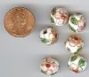 6 12mm White Cloisonné Rounds